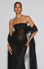 Agnes Shawl - Black Sparkle Accessories ONE SIZE Babyboo Fashion Premium Exclusive Design