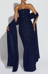 Agnes Shawl - Navy Sparkle Accessories ONE SIZE Babyboo Fashion Premium Exclusive Design