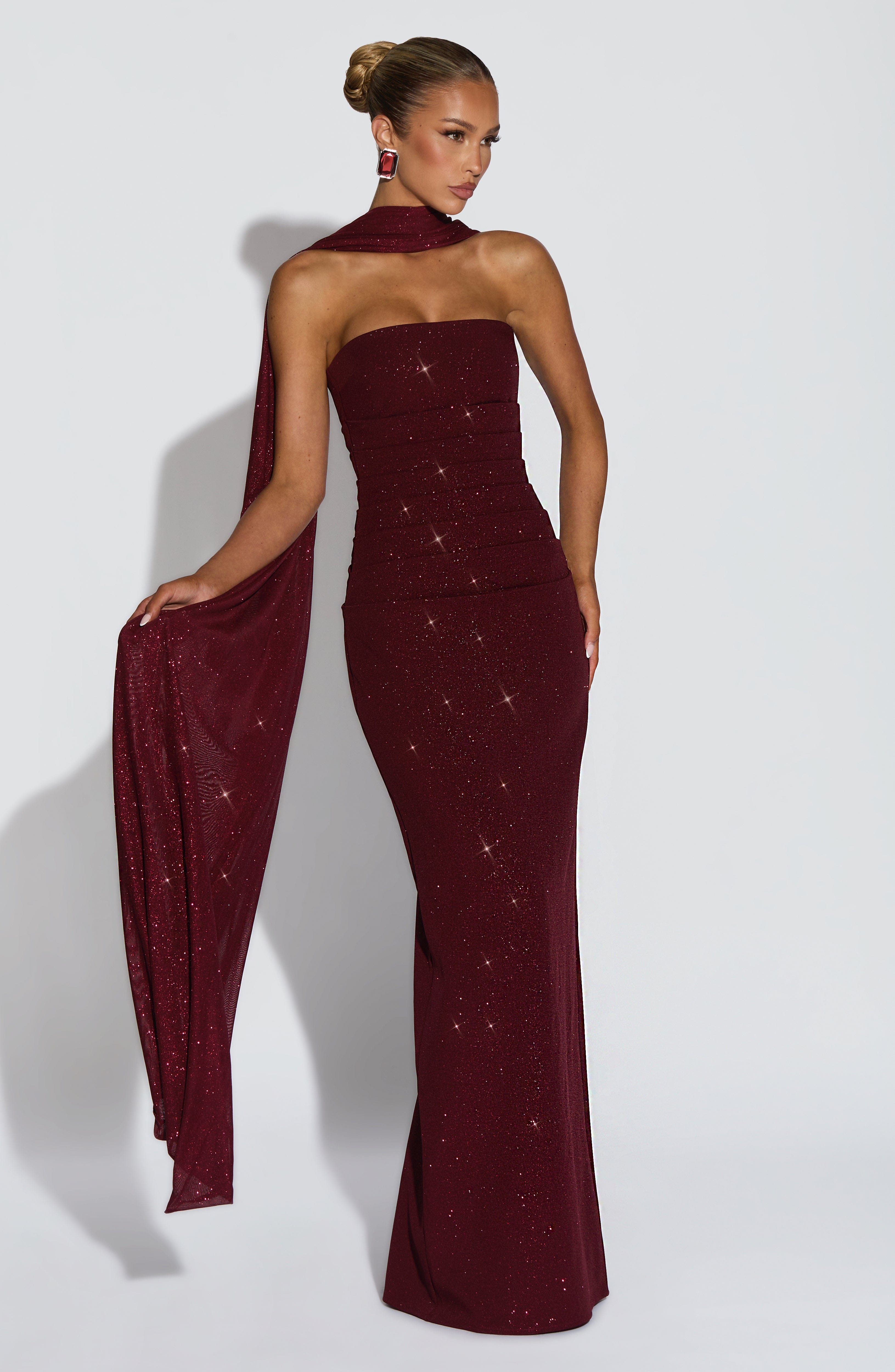 Agnes Shawl - Wine Sparkle Accessories ONE SIZE Babyboo Fashion Premium Exclusive Design