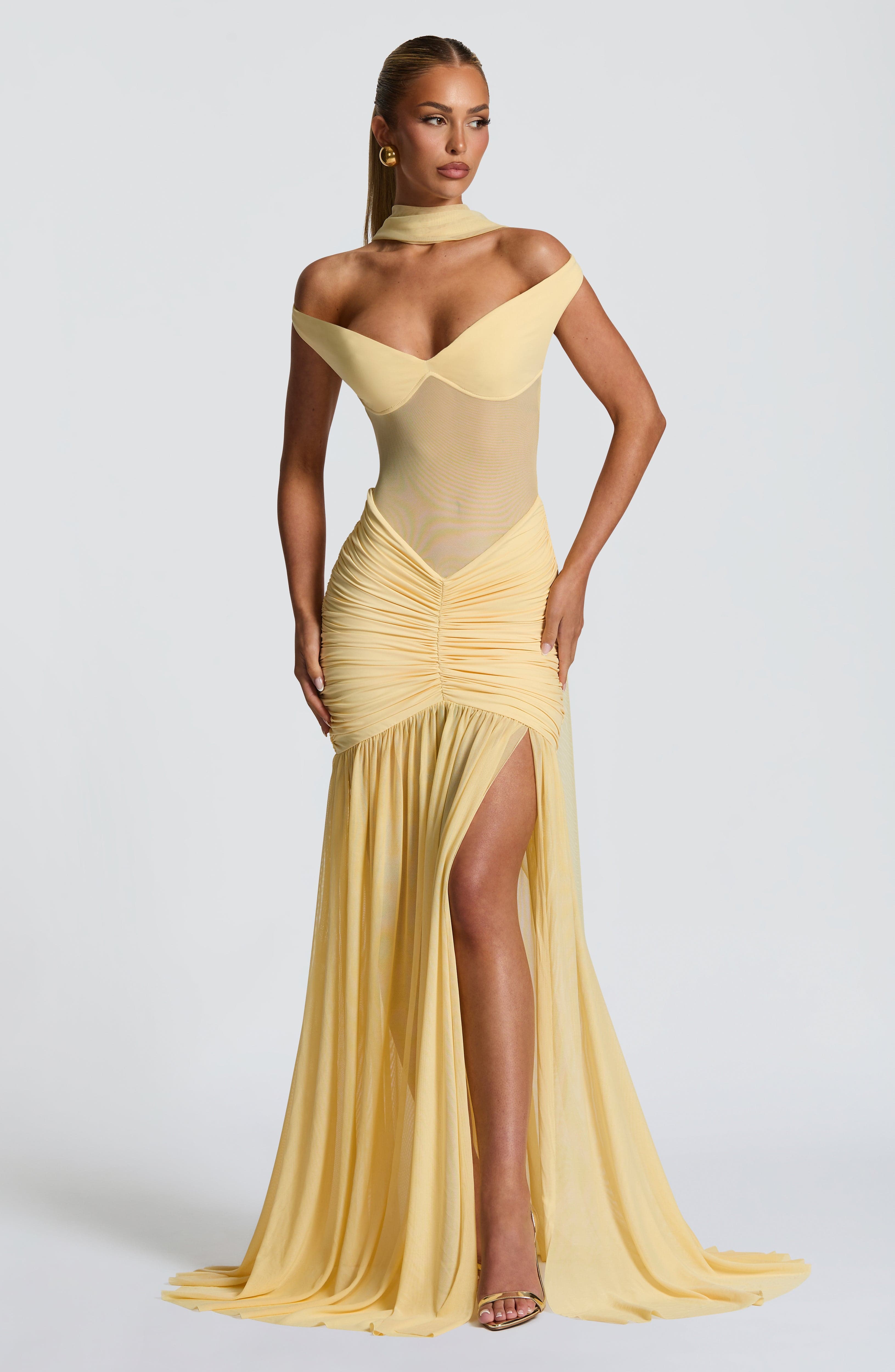 Alaia Maxi Dress - Lemon Dress Babyboo Fashion Premium Exclusive Design