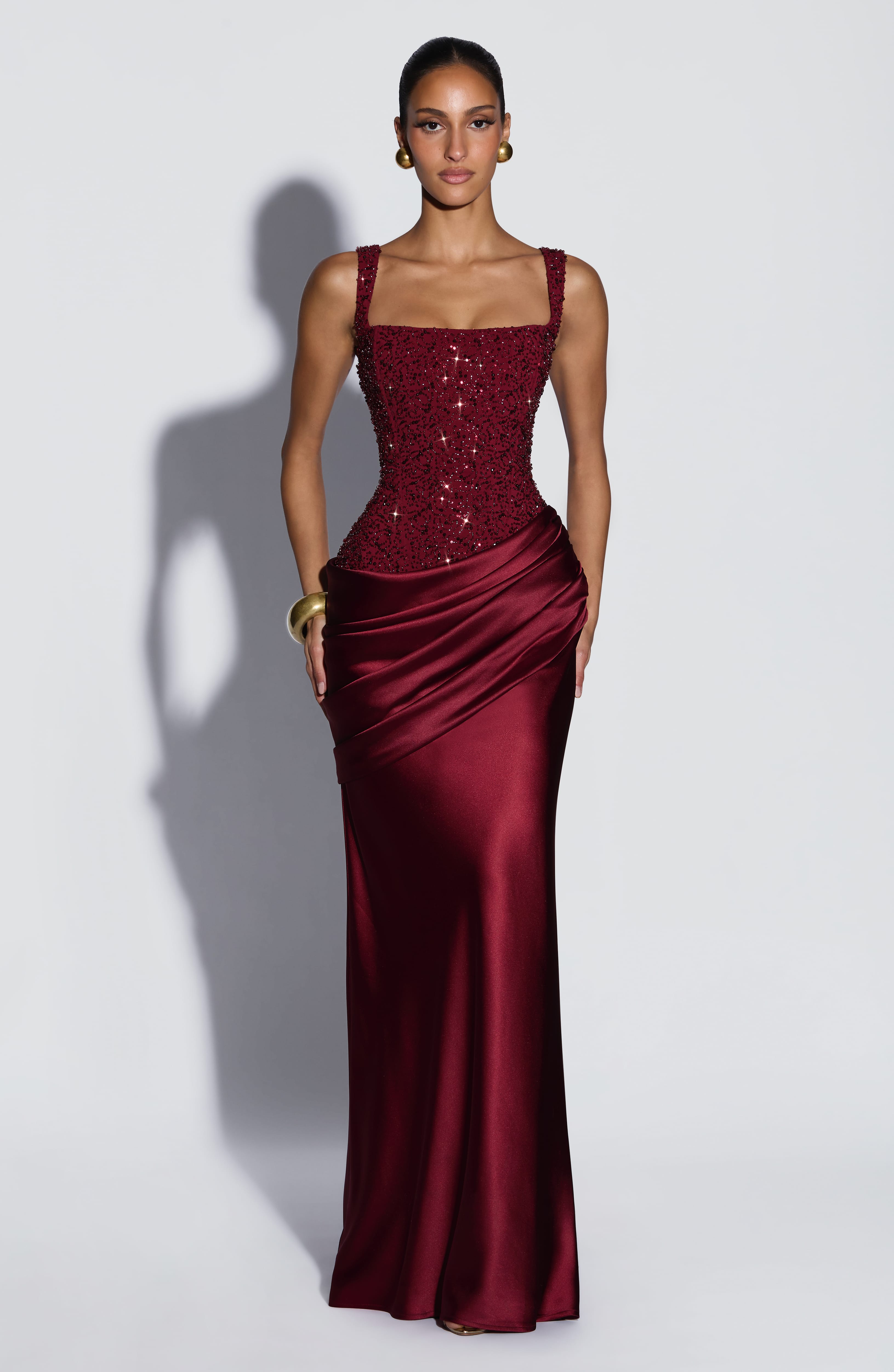 Alexandria Maxi Dress - Burgundy Dress XS Babyboo Fashion Premium Exclusive Design
