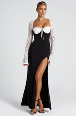 Aria Maxi Dress - Black/White Dress Babyboo Fashion Premium Exclusive Design