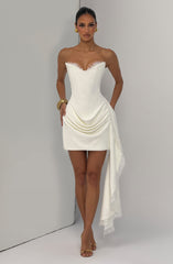 Avelina Mini Dress - Ivory Dress XS Babyboo Fashion Premium Exclusive Design
