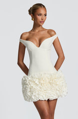 Aveta Mini Dress - Ivory Dress XS Babyboo Fashion Premium Exclusive Design