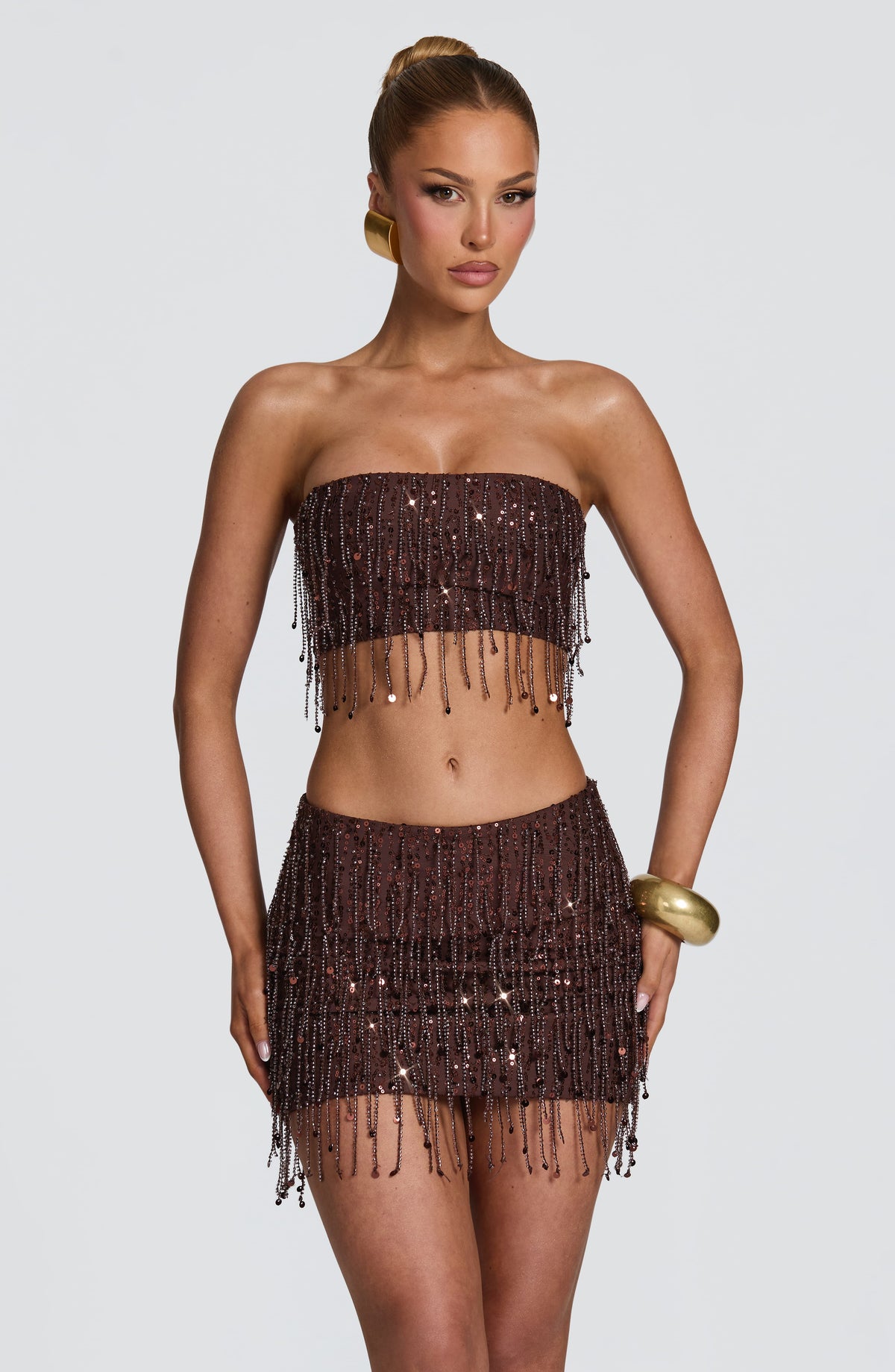 Blaise Mini Skirt - Plum Brown Skirt XS Babyboo Fashion Premium Exclusive Design