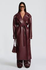 Bridget Trench Coat - Plum Jacket XS Babyboo Fashion Premium Exclusive Design