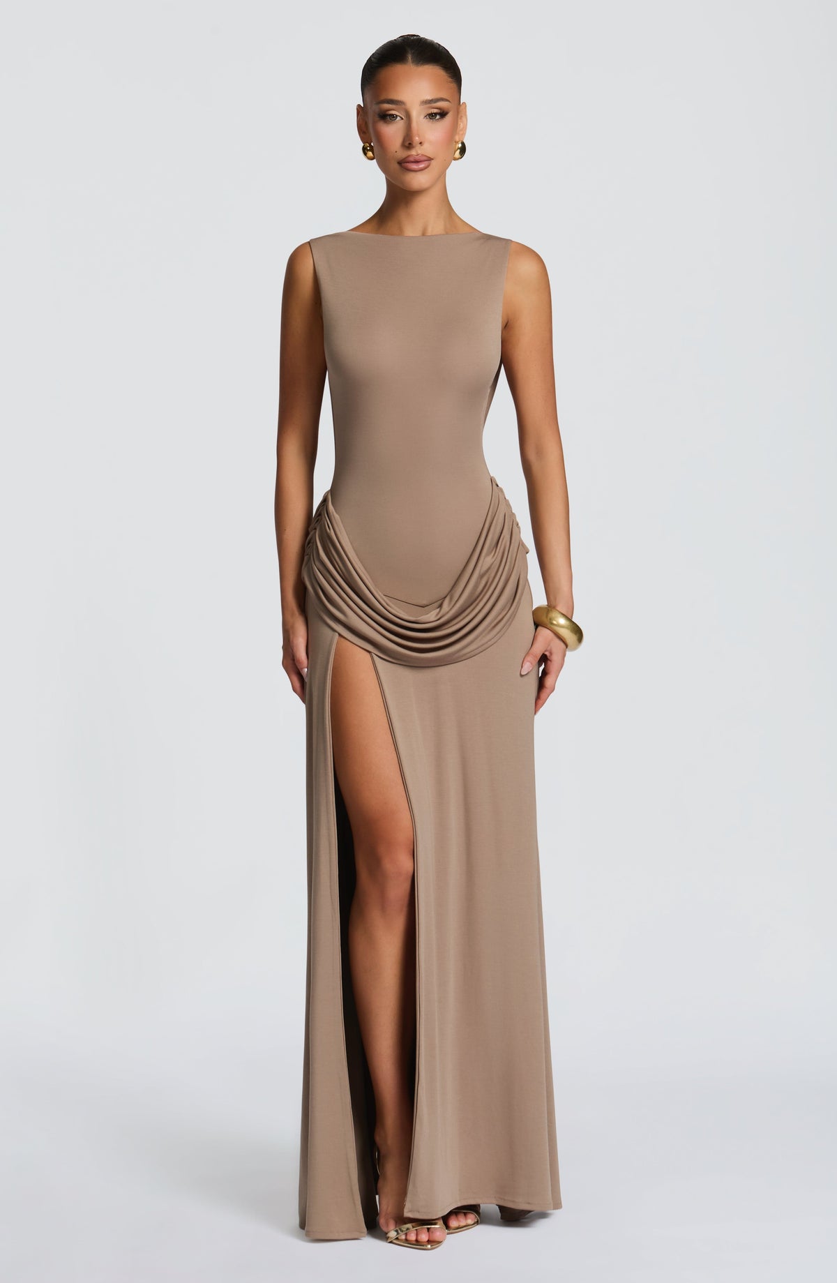 Bruna Maxi Dress - Stone Dress XS Babyboo Fashion Premium Exclusive Design