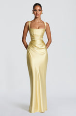 Calanthe Maxi Dress - Lemon Dress XS Babyboo Fashion Premium Exclusive Design