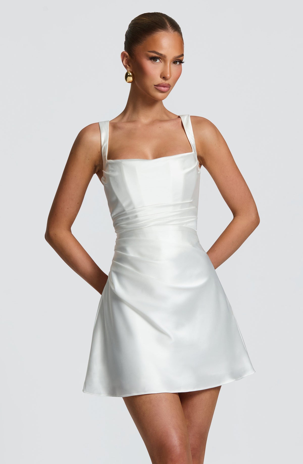 Calanthe Mini Dress - Ivory Dress XS Babyboo Fashion Premium Exclusive Design