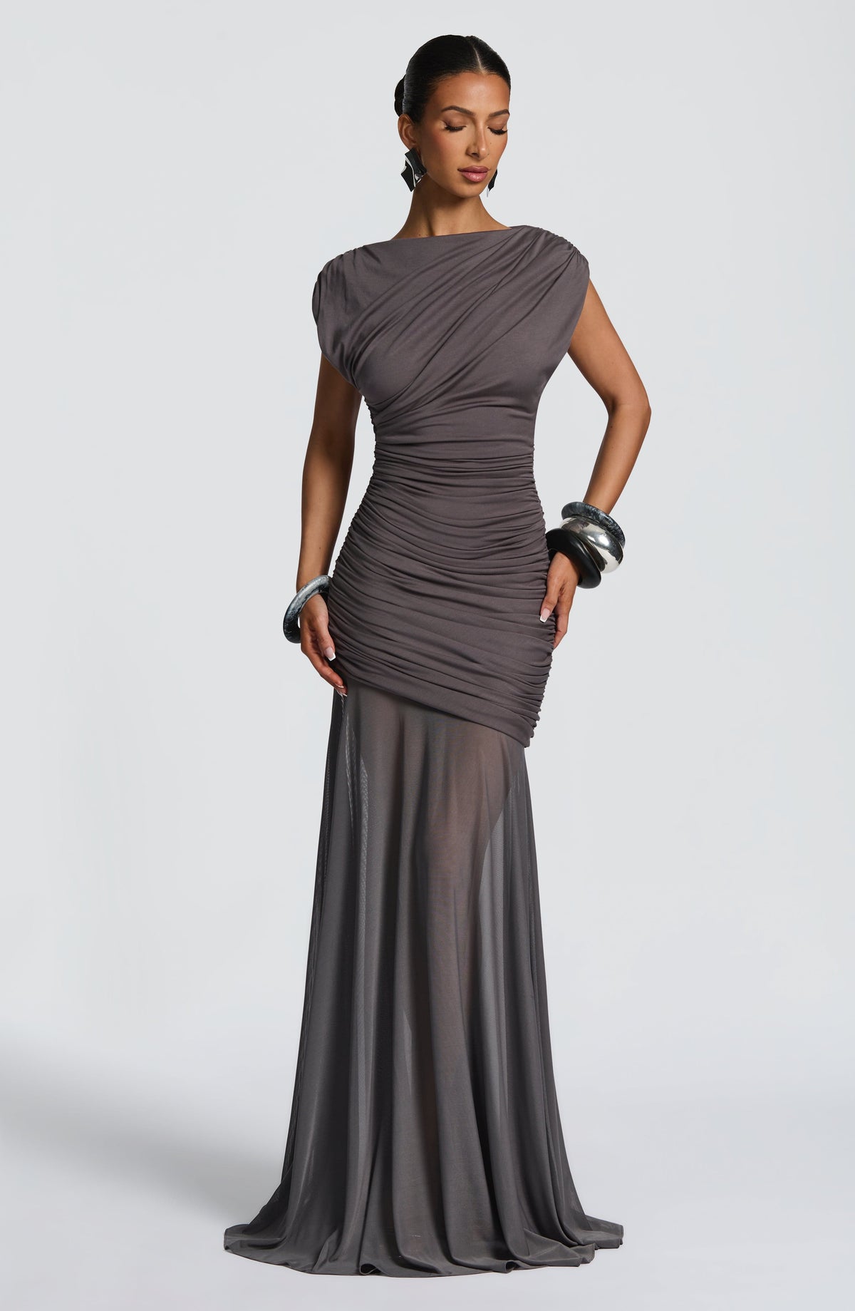 Demelza Maxi Dress - Charcoal Dress Babyboo Fashion Premium Exclusive Design