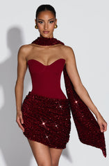 Denise Mini Dress - Wine Dress XS Babyboo Fashion Premium Exclusive Design