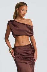 Edwina Top - Plum Brown Tops Babyboo Fashion Premium Exclusive Design