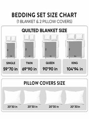 Pink Peony French Bulldog Couple Floral 3‐Piece Quilted Bedding Set