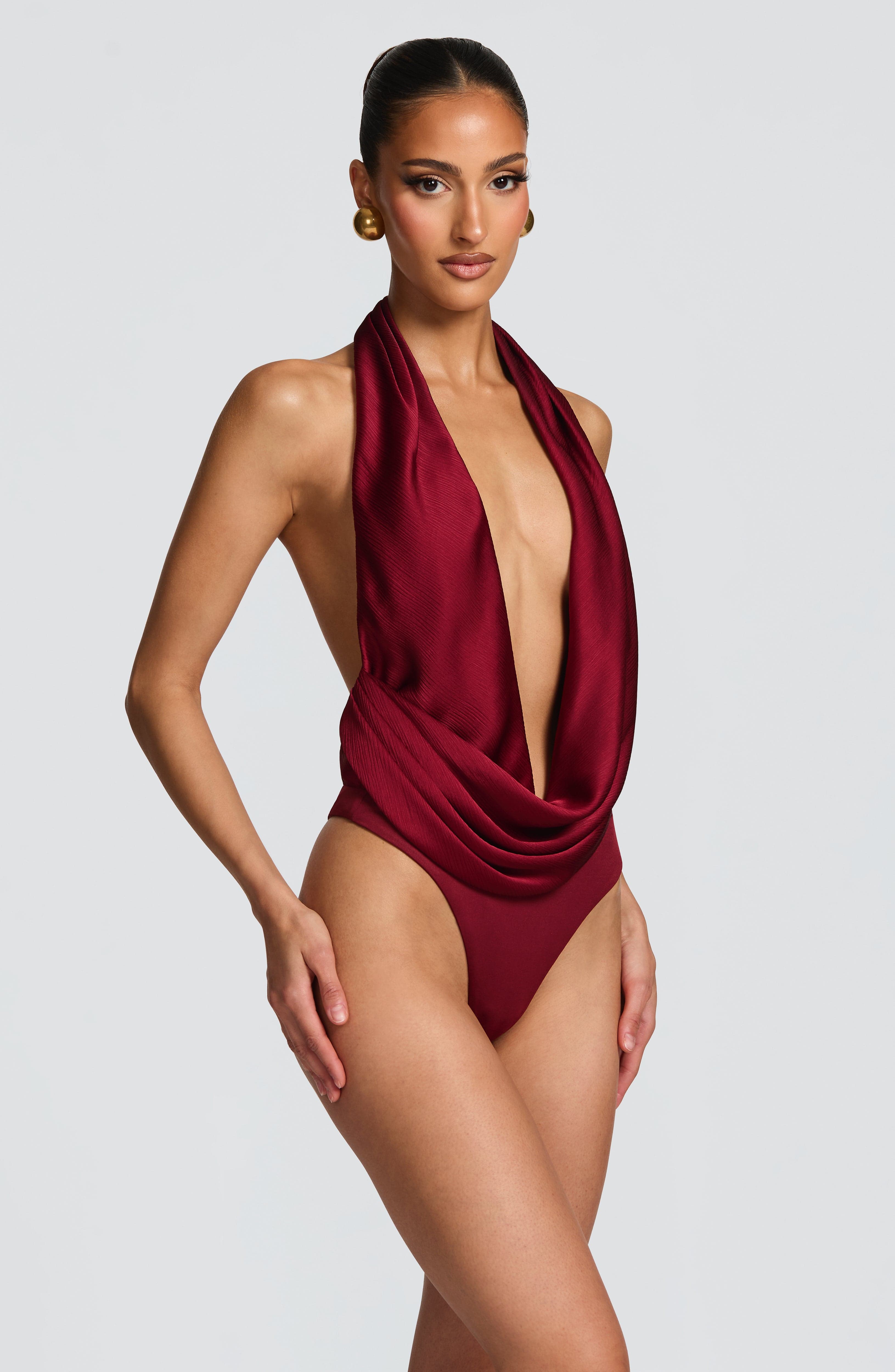 Eleni Bodysuit - Burgundy Bodysuit Babyboo Fashion Premium Exclusive Design