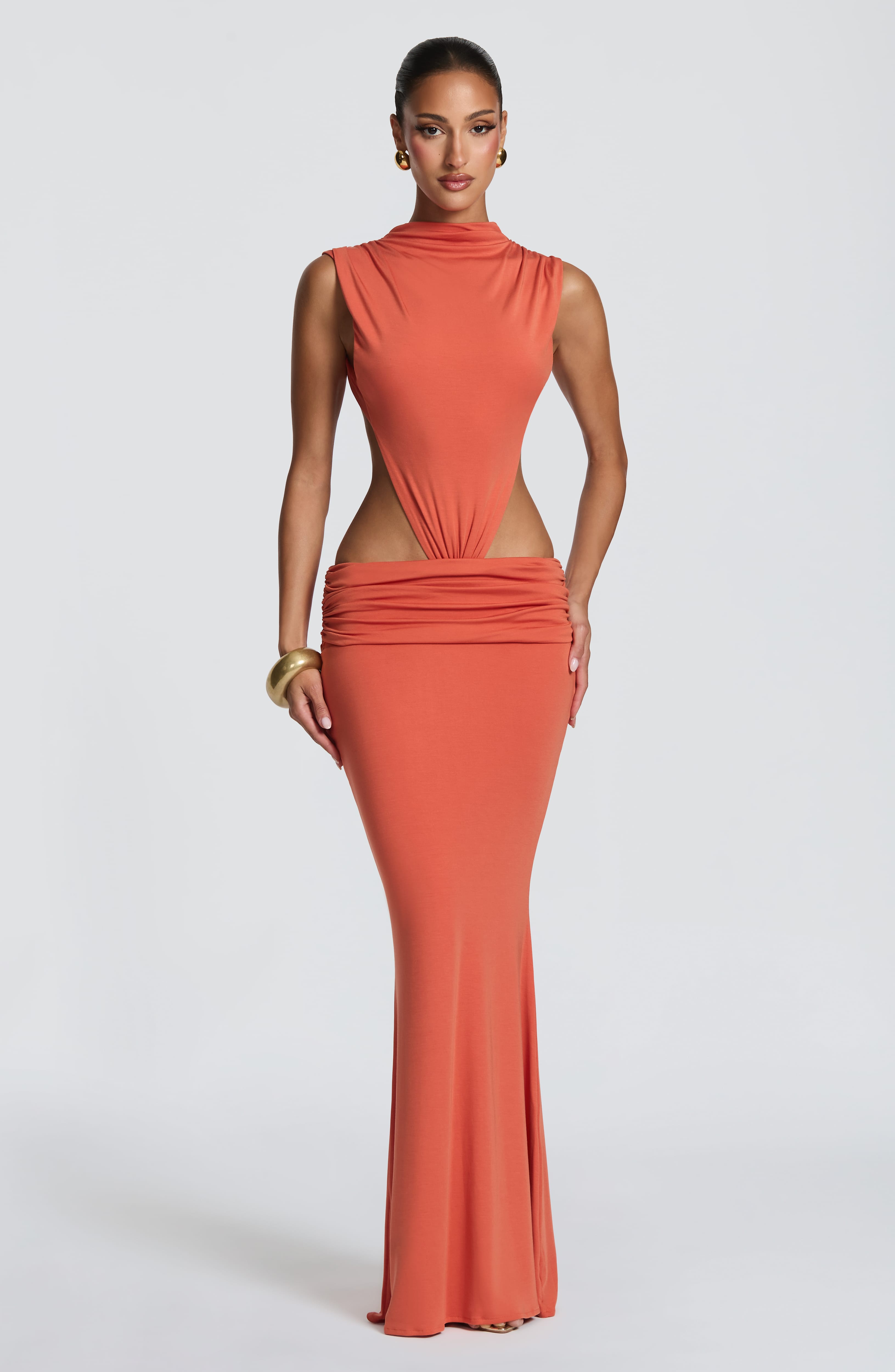 Fenella Maxi Dress - Burnt Orange Dress XS Babyboo Fashion Premium Exclusive Design