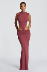 Fenella Maxi Dress - Rose Brown Dress XS Babyboo Fashion Premium Exclusive Design