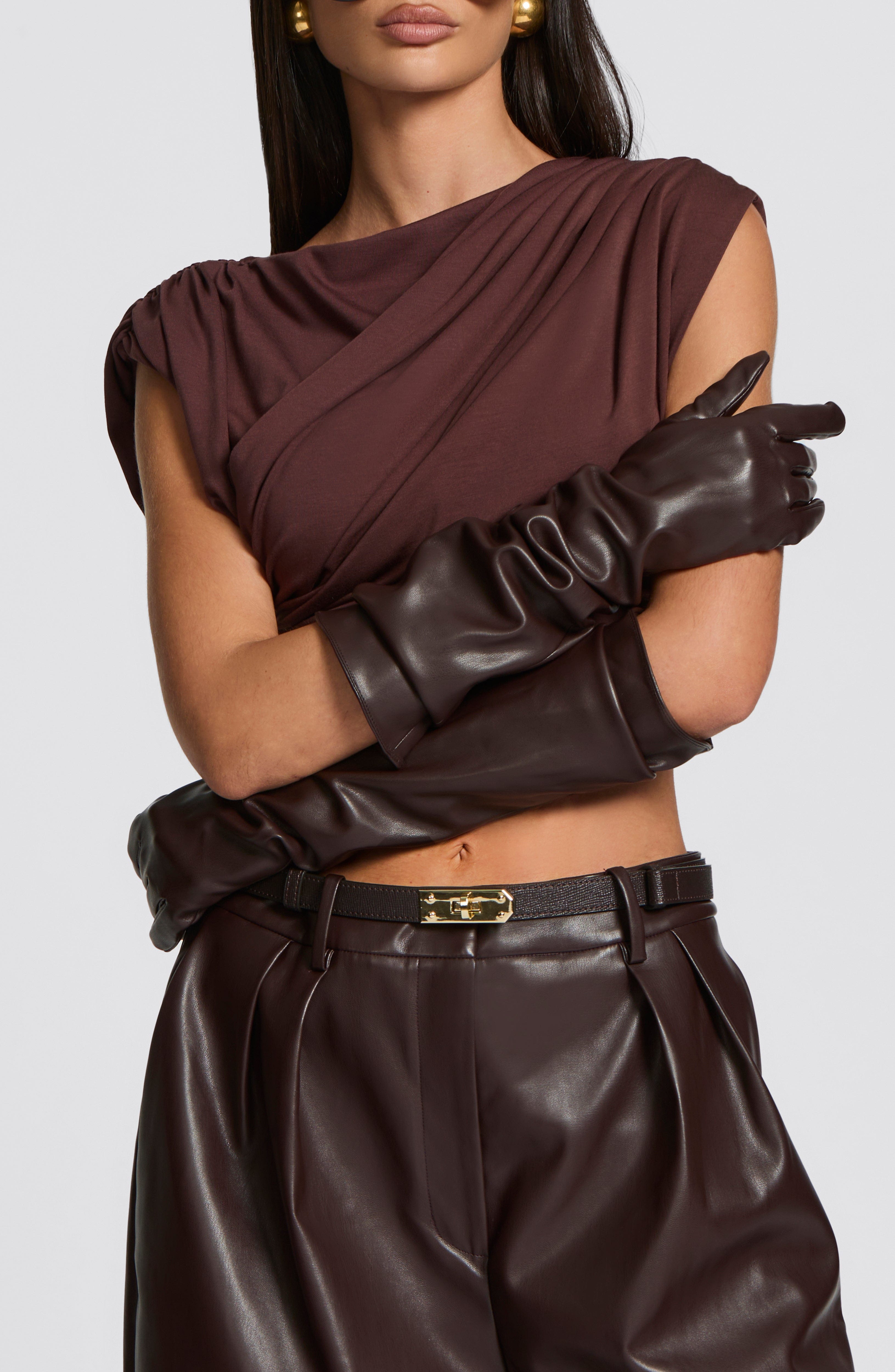 Frankie Gloves - Plum Brown Accessories Babyboo Fashion Premium Exclusive Design
