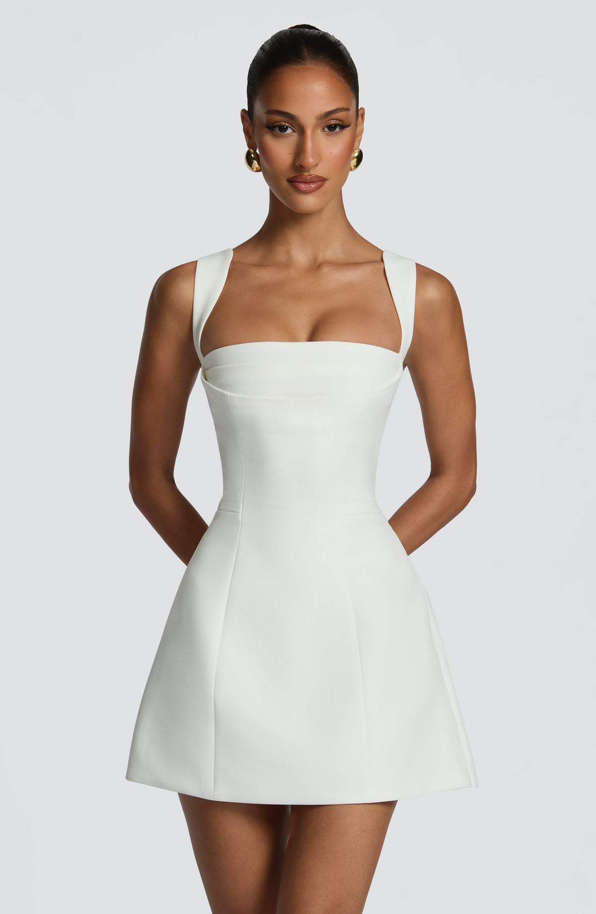 Iona Mini Dress - Ivory Dress XS Babyboo Fashion Premium Exclusive Design