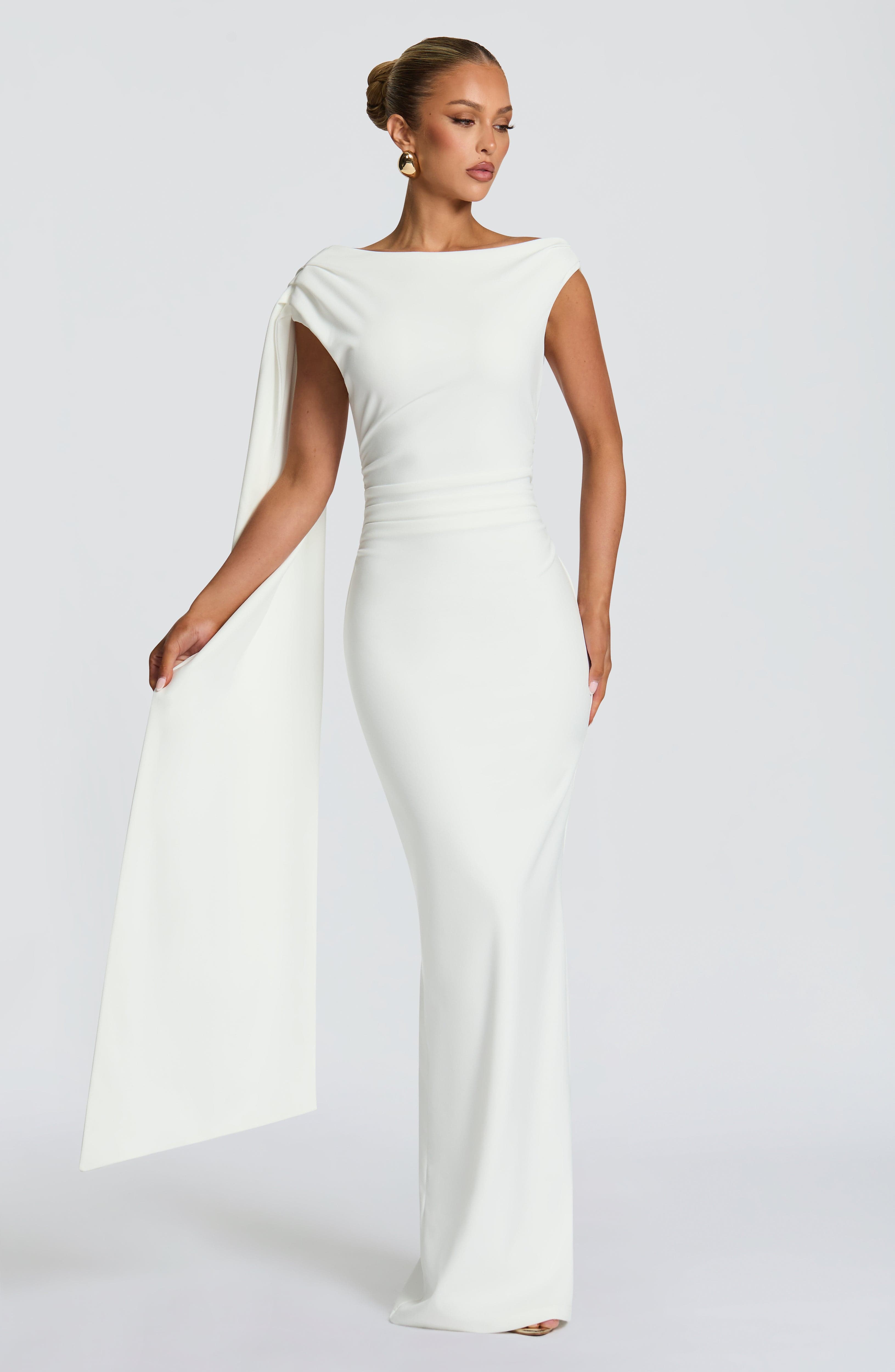 Kylie Midi Dress - Ivory Dress Babyboo Fashion Premium Exclusive Design