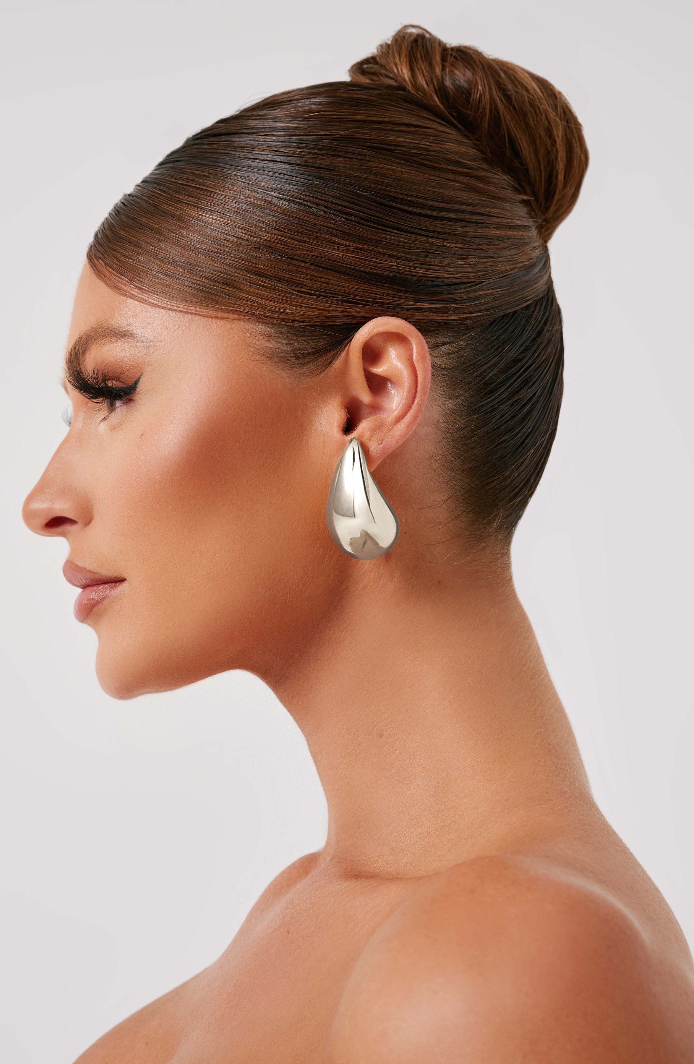 Large Fayth Earrings - Silver Accessories ONE SIZE Babyboo Fashion Premium Exclusive Design