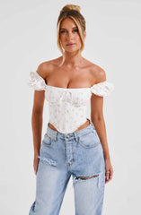 Matilda Corset - Blush Floral Print Tops XS Babyboo Fashion Premium Exclusive Design