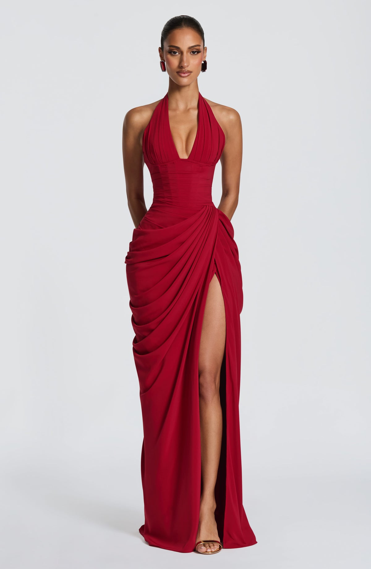 Minette Maxi Dress - Deep Red Dress XS Babyboo Fashion Premium Exclusive Design