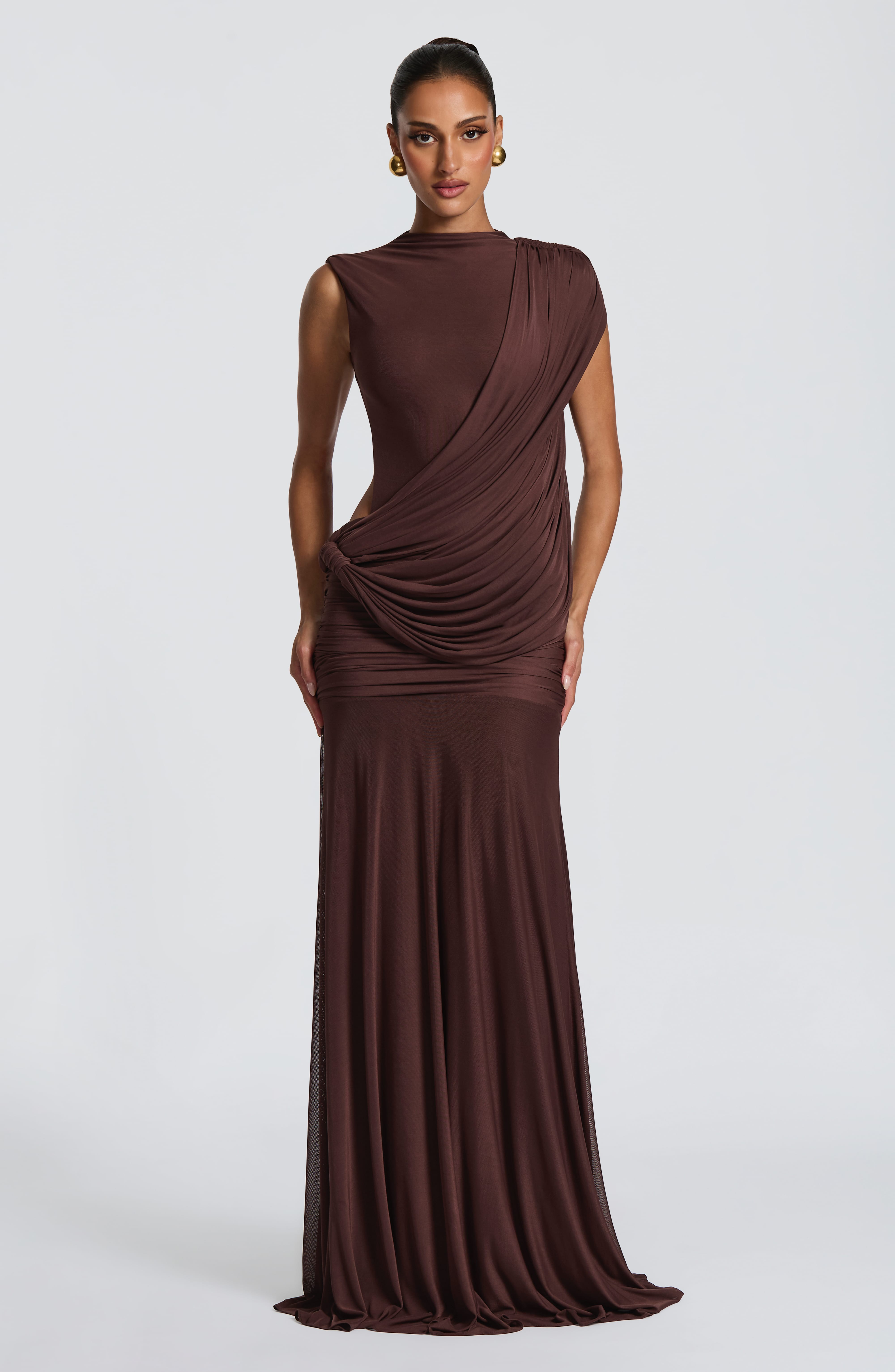 Mireya Maxi Dress - Plum Brown Dress Babyboo Fashion Premium Exclusive Design