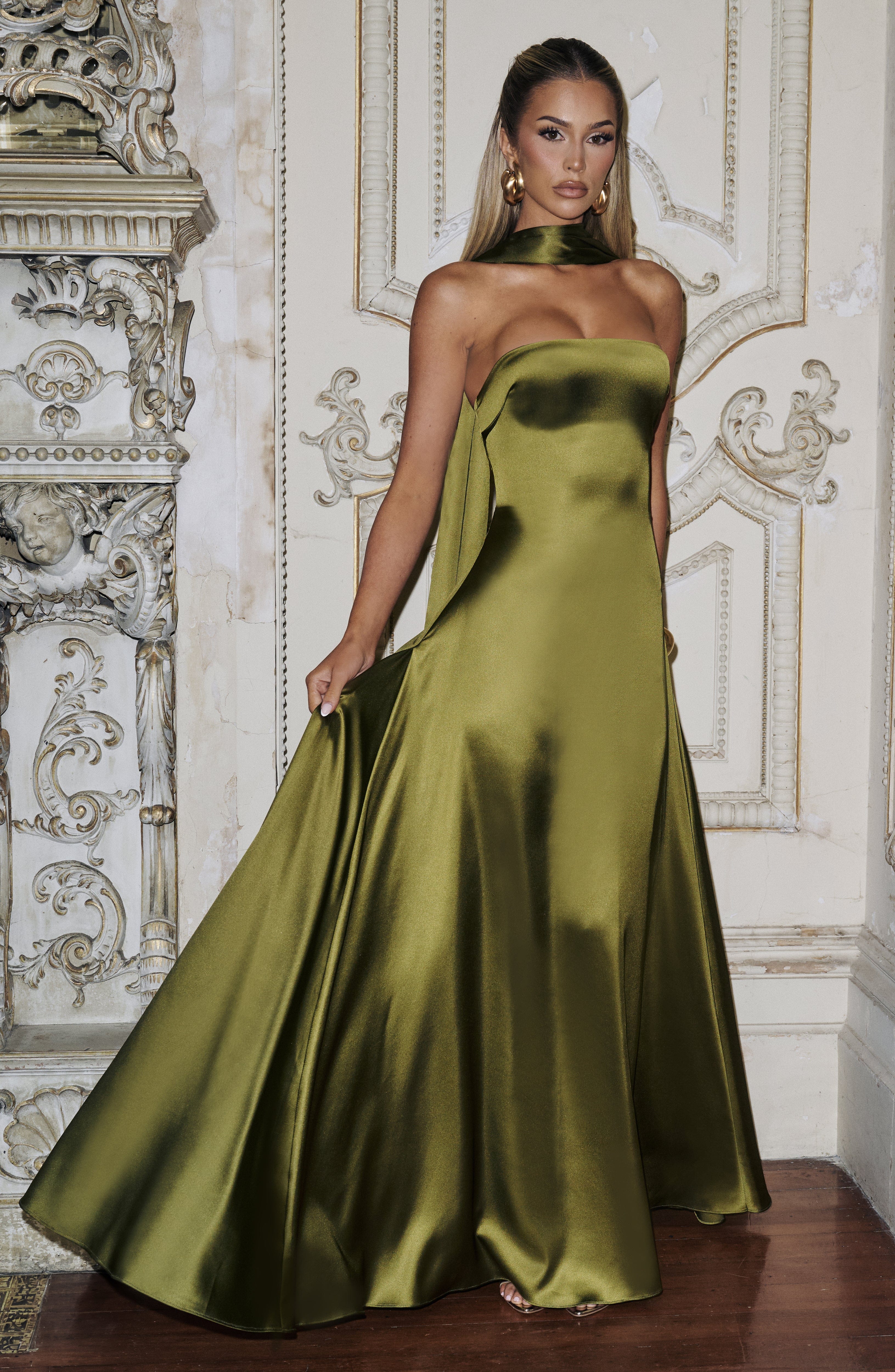 Morven Maxi Dress - Deep Olive Dress XS Babyboo Fashion Premium Exclusive Design