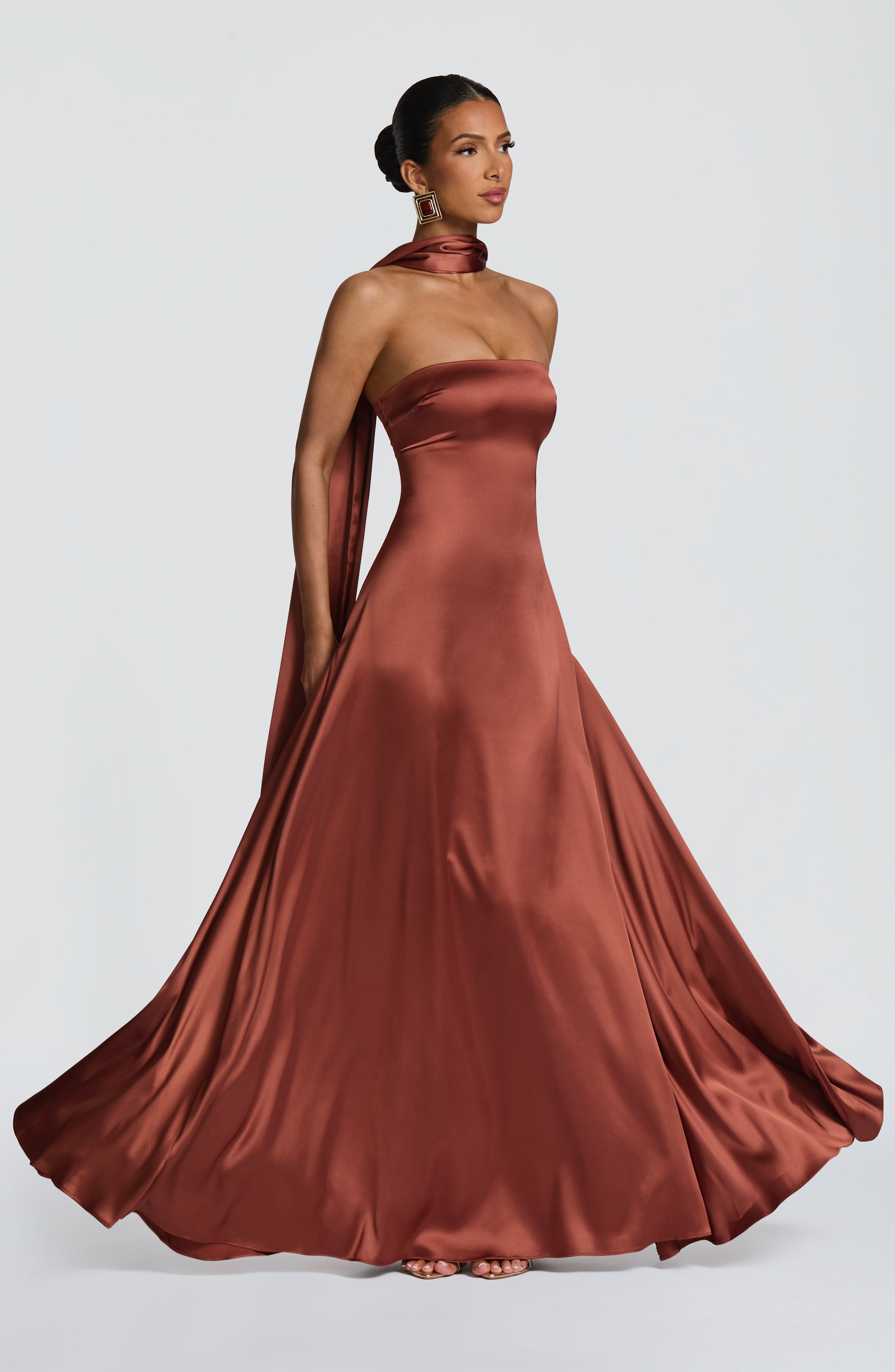 Morven Maxi Dress - Rust Dress Babyboo Fashion Premium Exclusive Design
