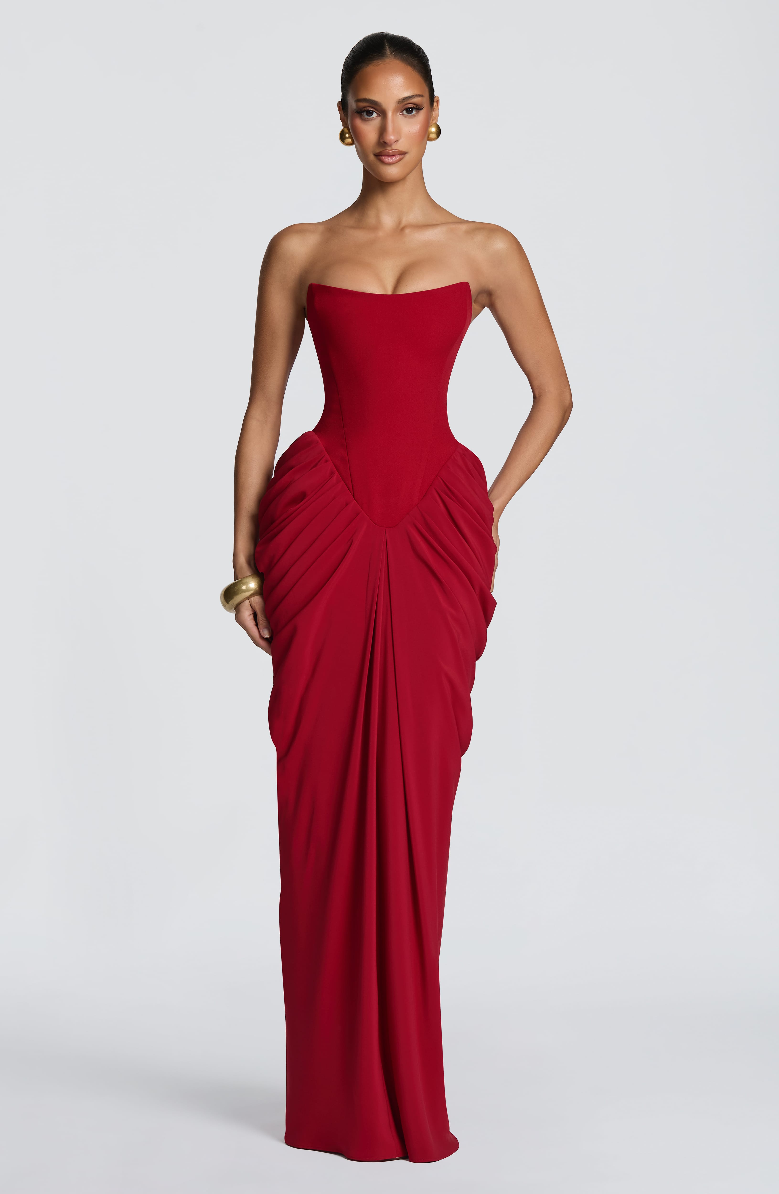Noura Maxi Dress - Deep Red Dress XS Babyboo Fashion Premium Exclusive Design