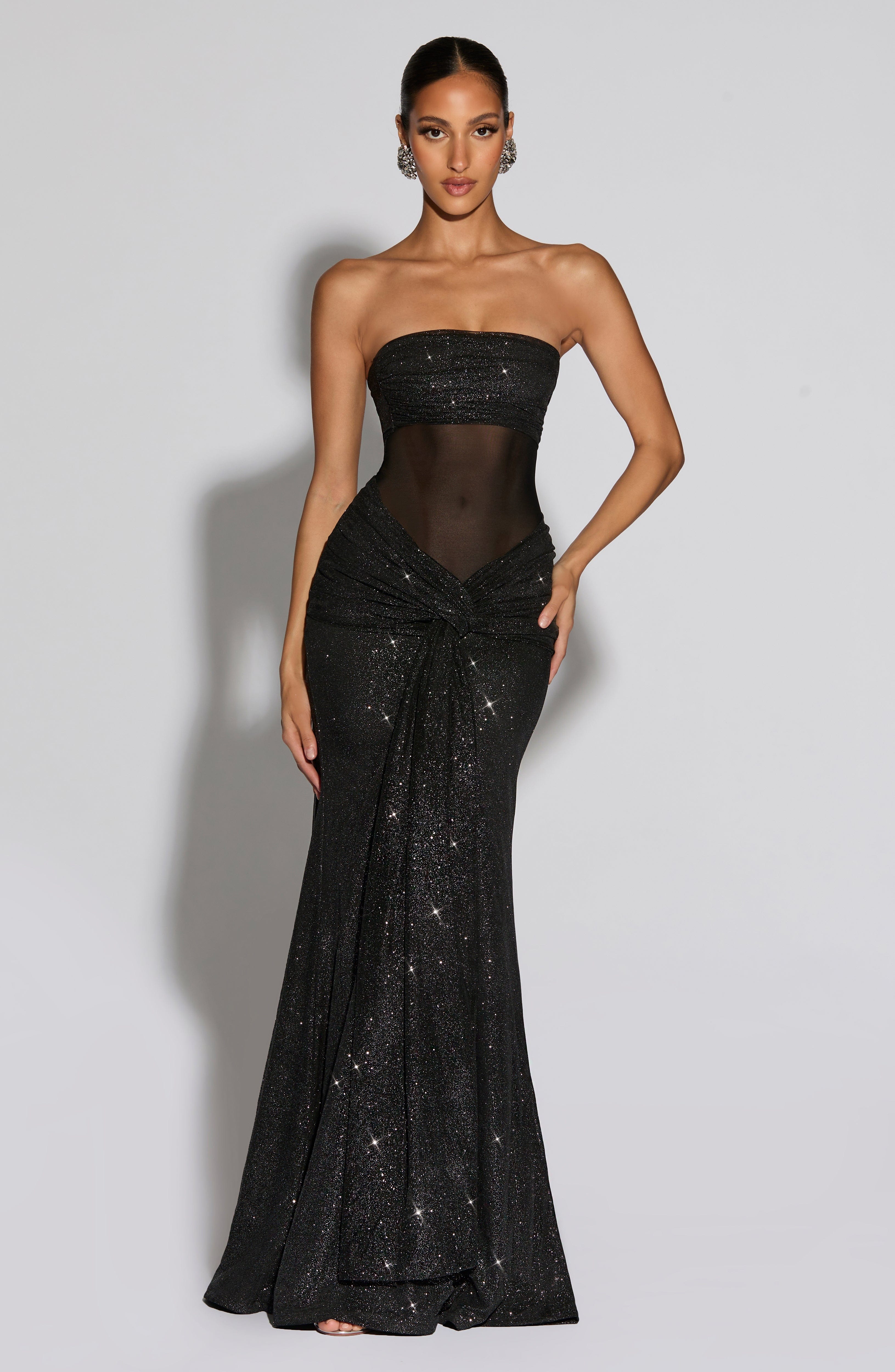 Paula Maxi Dress - Black Sparkle Dress Babyboo Fashion Premium Exclusive Design