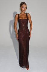 Petra Maxi Dress - Plum Brown Dress Babyboo Fashion Premium Exclusive Design