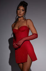 Pixie Glove - Red Sparkle Accessories Babyboo Fashion Premium Exclusive Design