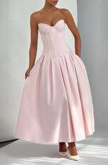 Salma Midi Dress - Blush Dress Babyboo Fashion Premium Exclusive Design