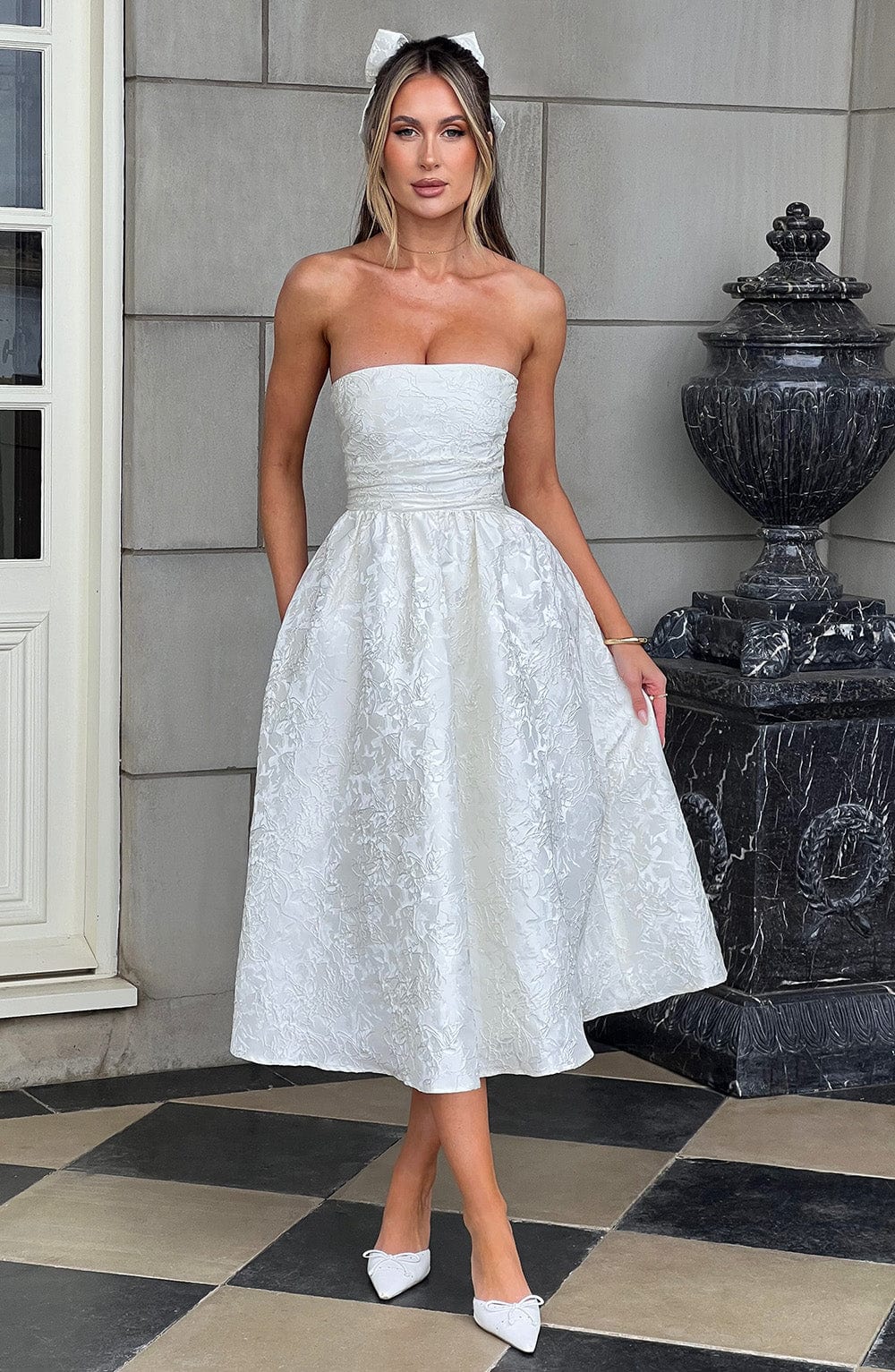 Saoirse Midi Dress - Ivory Dress Babyboo Fashion Premium Exclusive Design