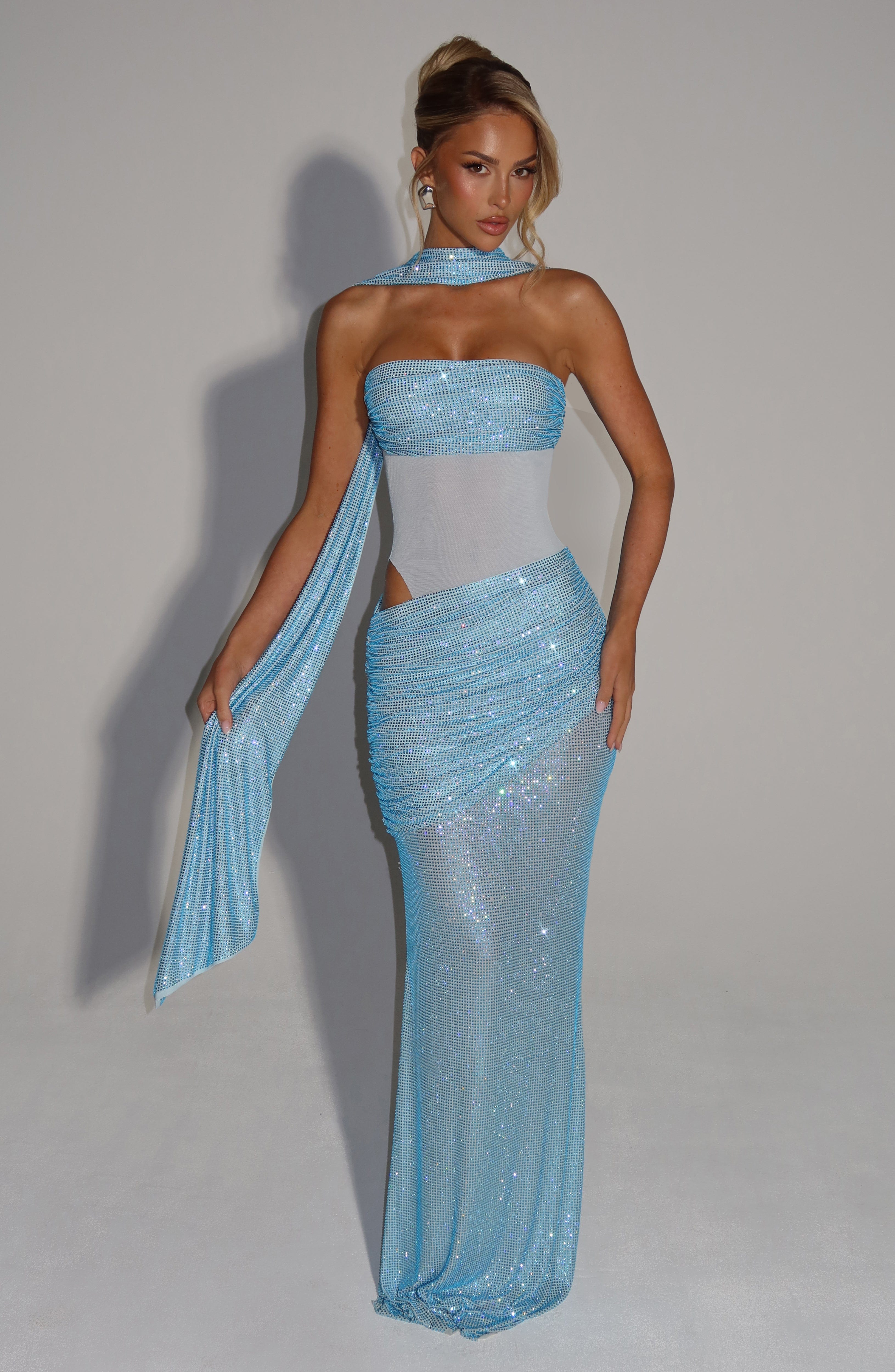 Tavia Scarf - Aqua Accessories ONE SIZE Babyboo Fashion Premium Exclusive Design