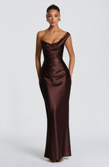 Thalassa Maxi Dress - Plum Brown Dress XS Babyboo Fashion Premium Exclusive Design